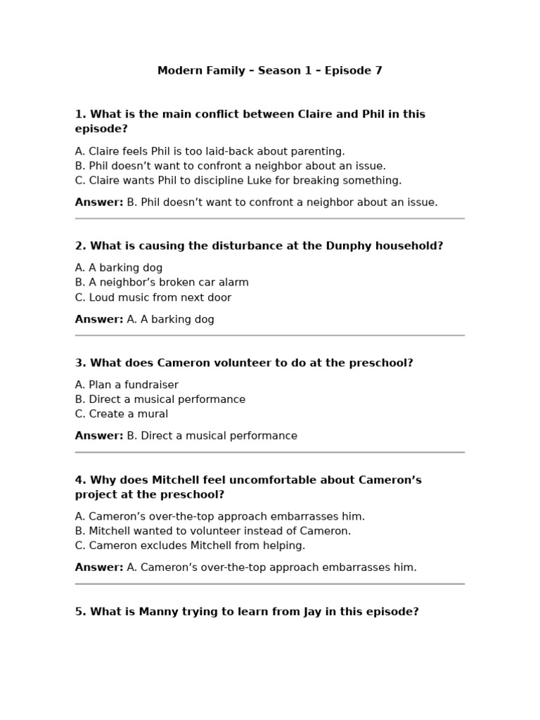 Modern Family - Season 1 - Episode 7 | PDF