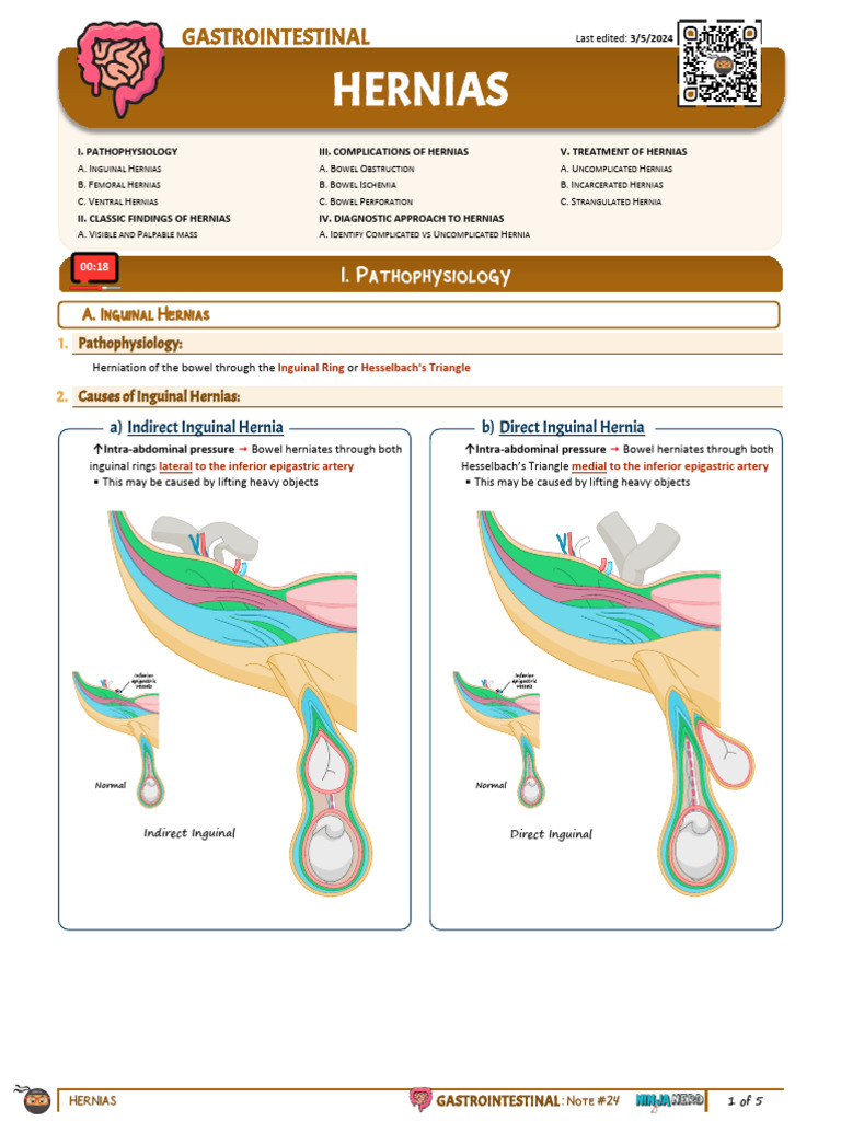 24• Hernias [Notes] | PDF | Medical Specialties | Clinical Medicine