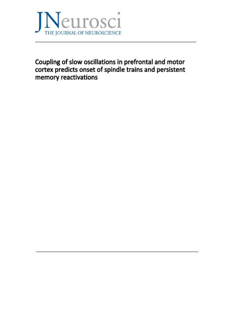 JNEUROSCI 0621-24 2024 Full | PDF | Sleep | Prefrontal Cortex