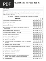 IES-R Assessment Questionnaire | PDF
