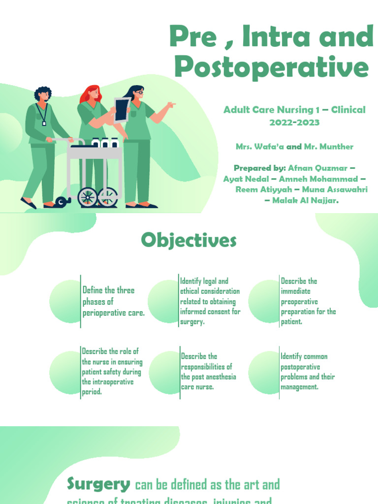 Perioperative Nursing Care Guide | PDF | Surgery | Perioperative