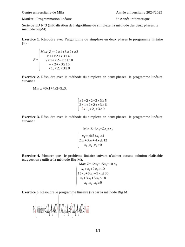 Programmation Linéaire: Méthodes Simplexe | PDF