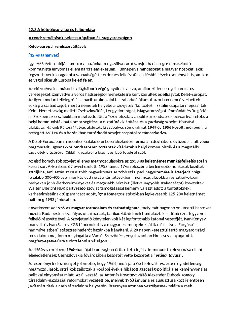 12.3 A Kétpólusú Világ És Felbomlása | PDF