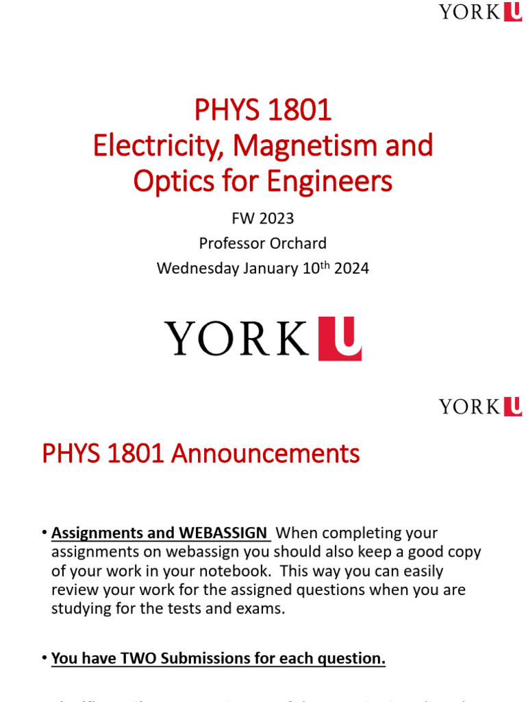 01 (Jan) - 10-PHYS 1801 | PDF | Electric Charge | Force
