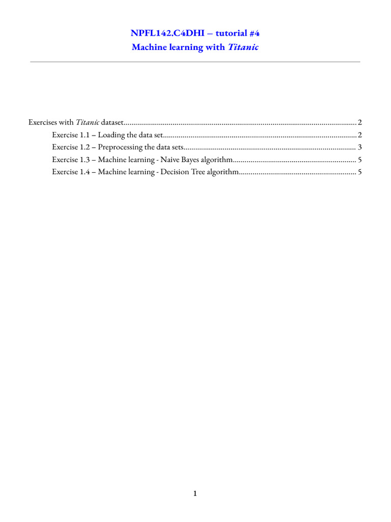 Titanic Machine Learning Tutorial | PDF | Statistical Classification ...