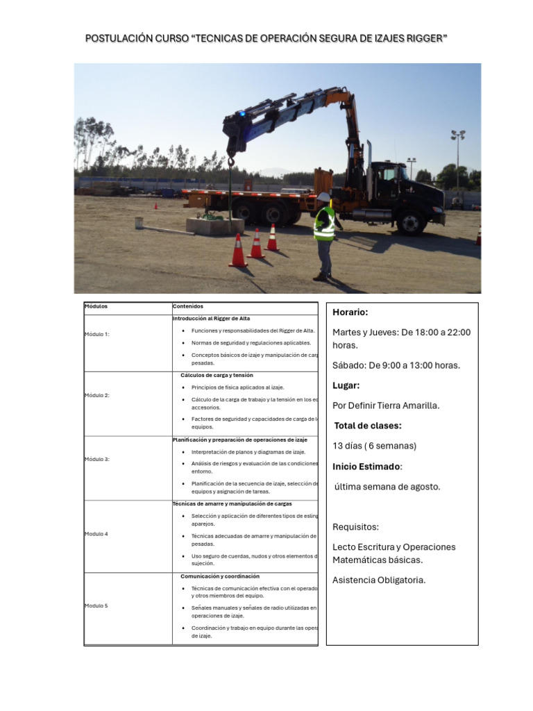 Curso de Técnicas de Izaje Rigger | PDF