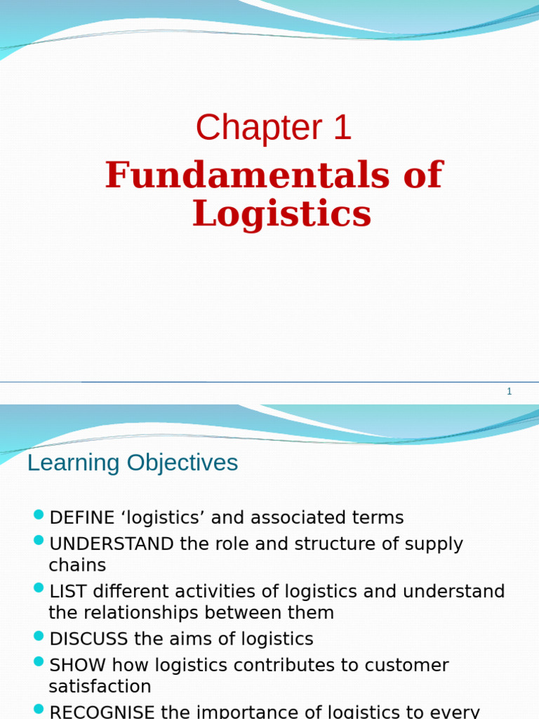 Logistics Chap 01 Introduction | PDF | Logistics | Supply Chain