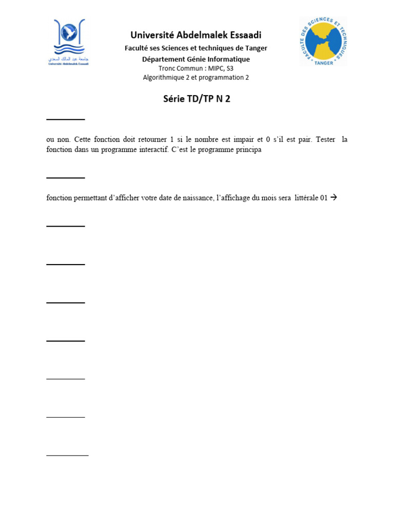 Exercices de programmation en C | PDF