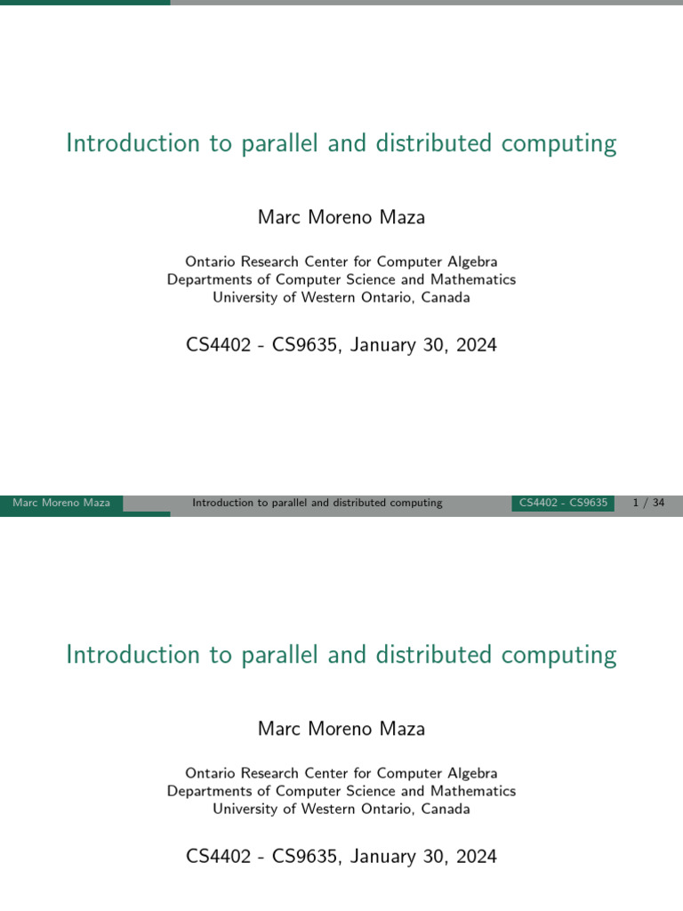 Introduction to Parallel and Distributed Computing | PDF | Cpu Cache ...