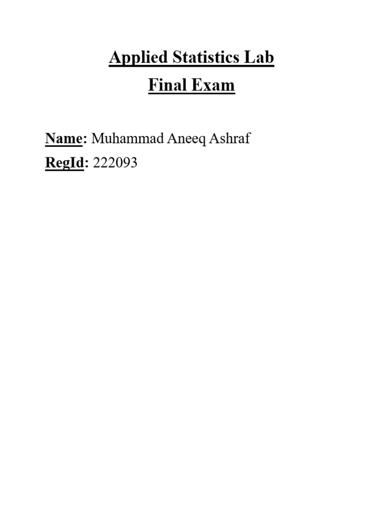 LAB FINAL Applied Stats | PDF | Statistics | Hypothesis