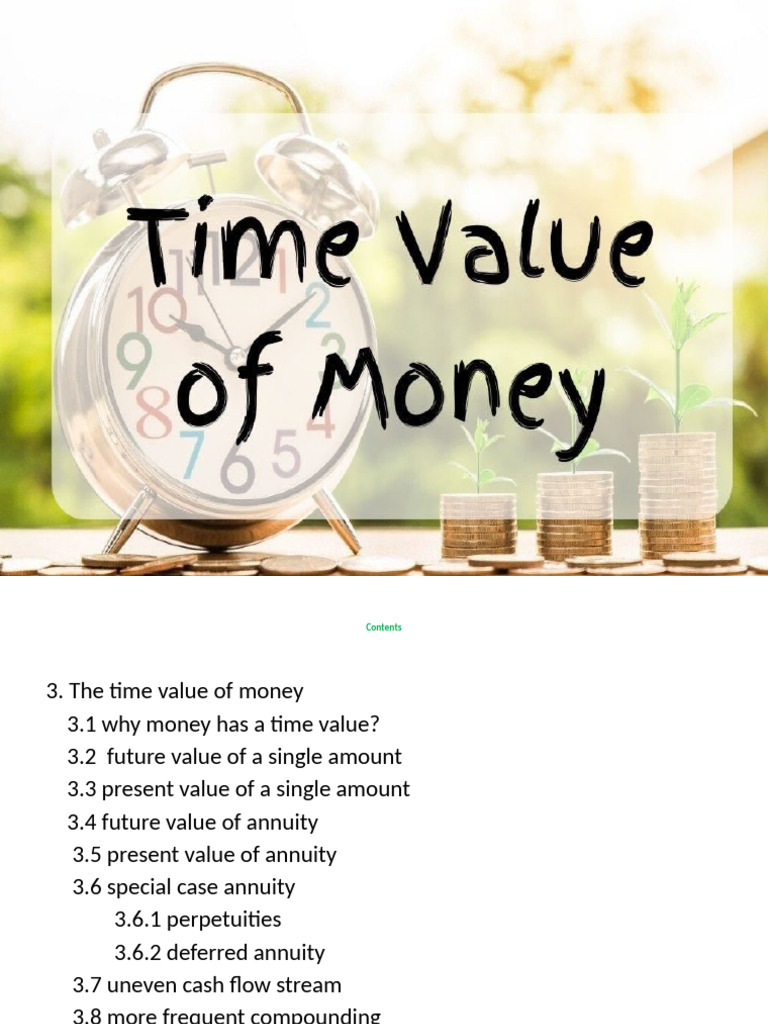 Time Value of Money | PDF | Present Value | Annual Percentage Rate