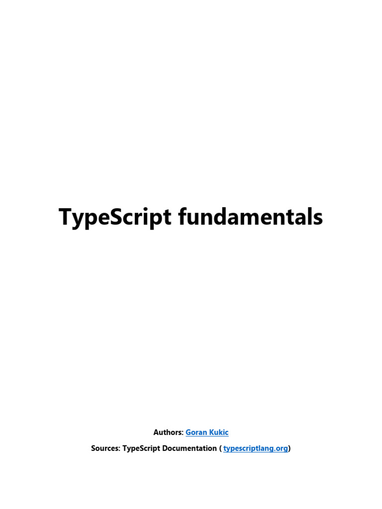 00 Typescript Fundamentals All Sections | PDF | Data Type | Class ...