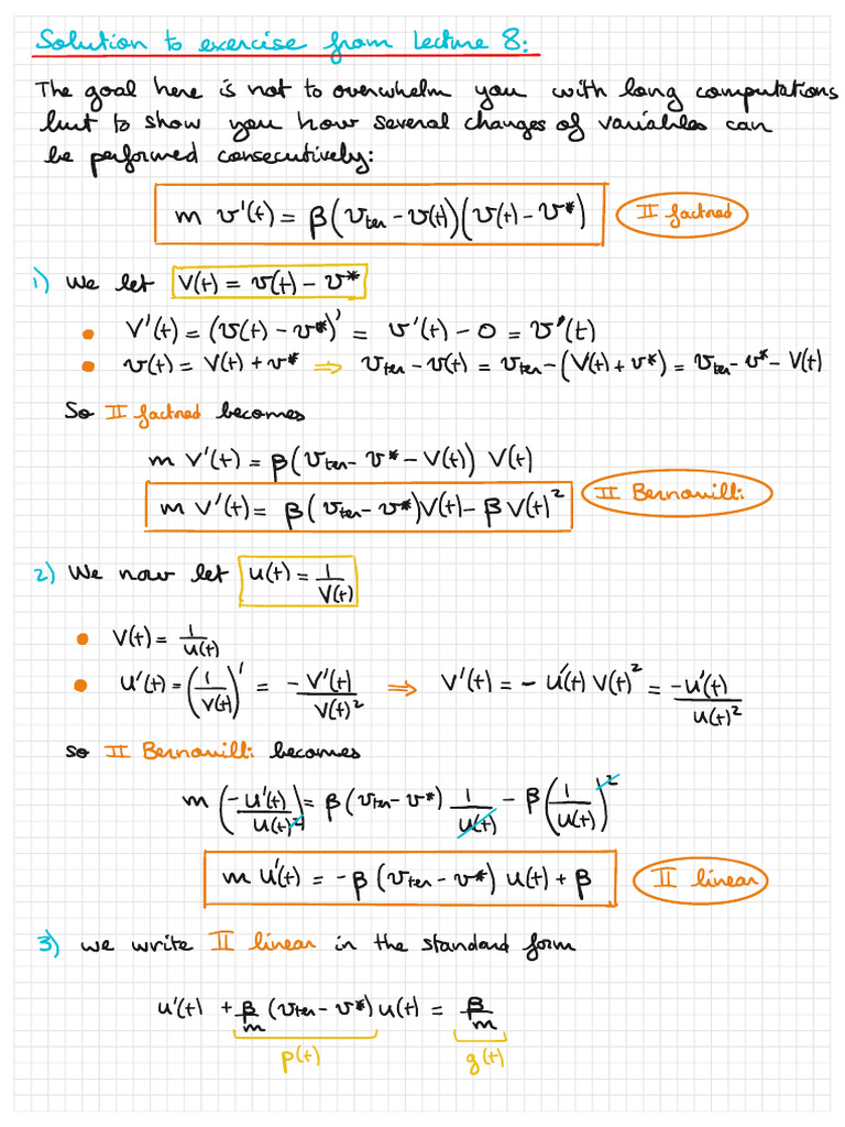 Solution To Exercise Lecture 8 | PDF