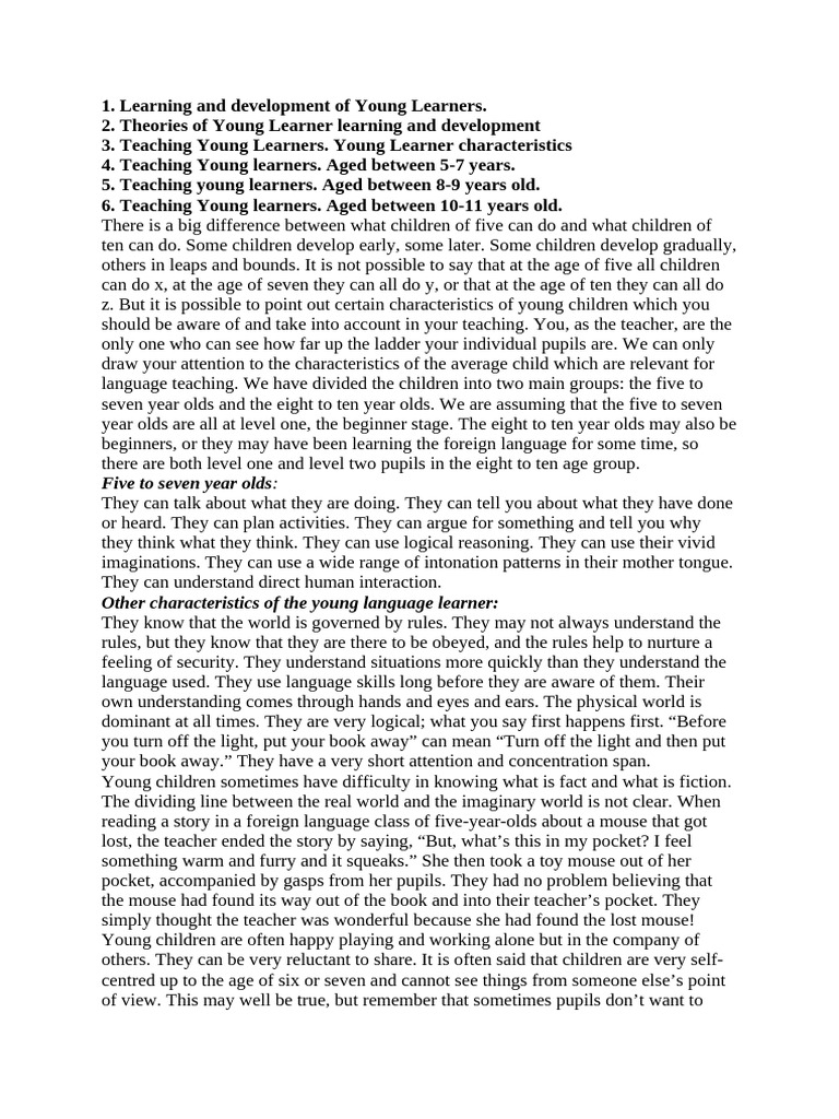 Teaching Strategies for Young Learners | PDF | Learning Styles | Learning
