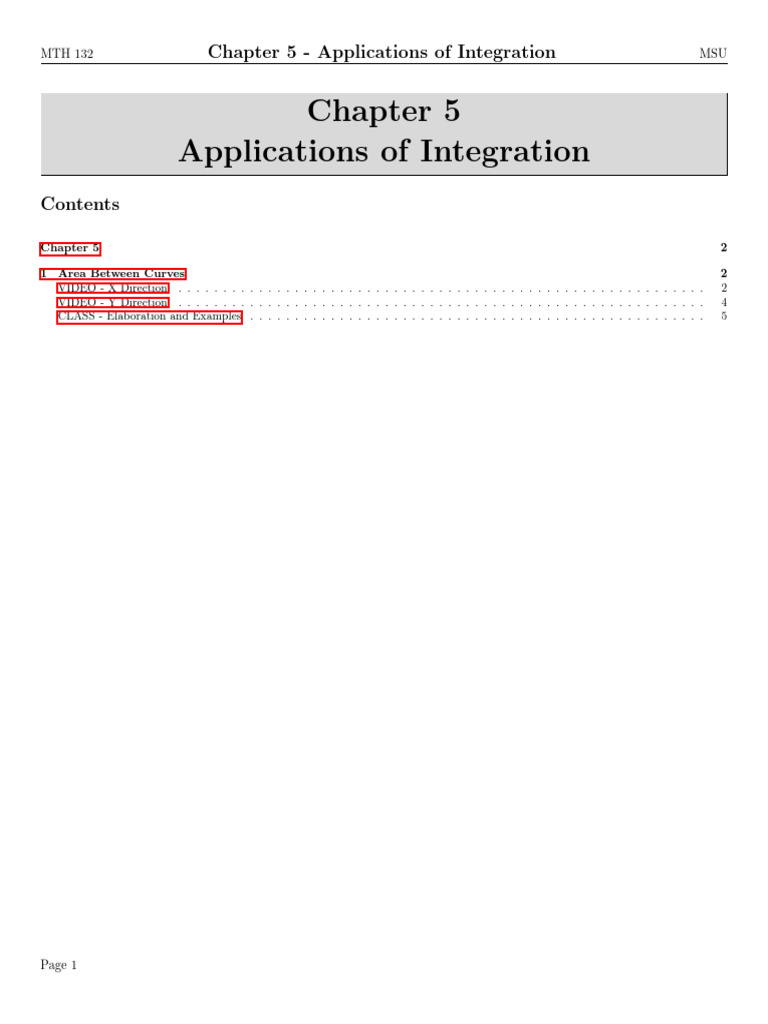 Area Between Curves in Integration | PDF | Integral | Analysis