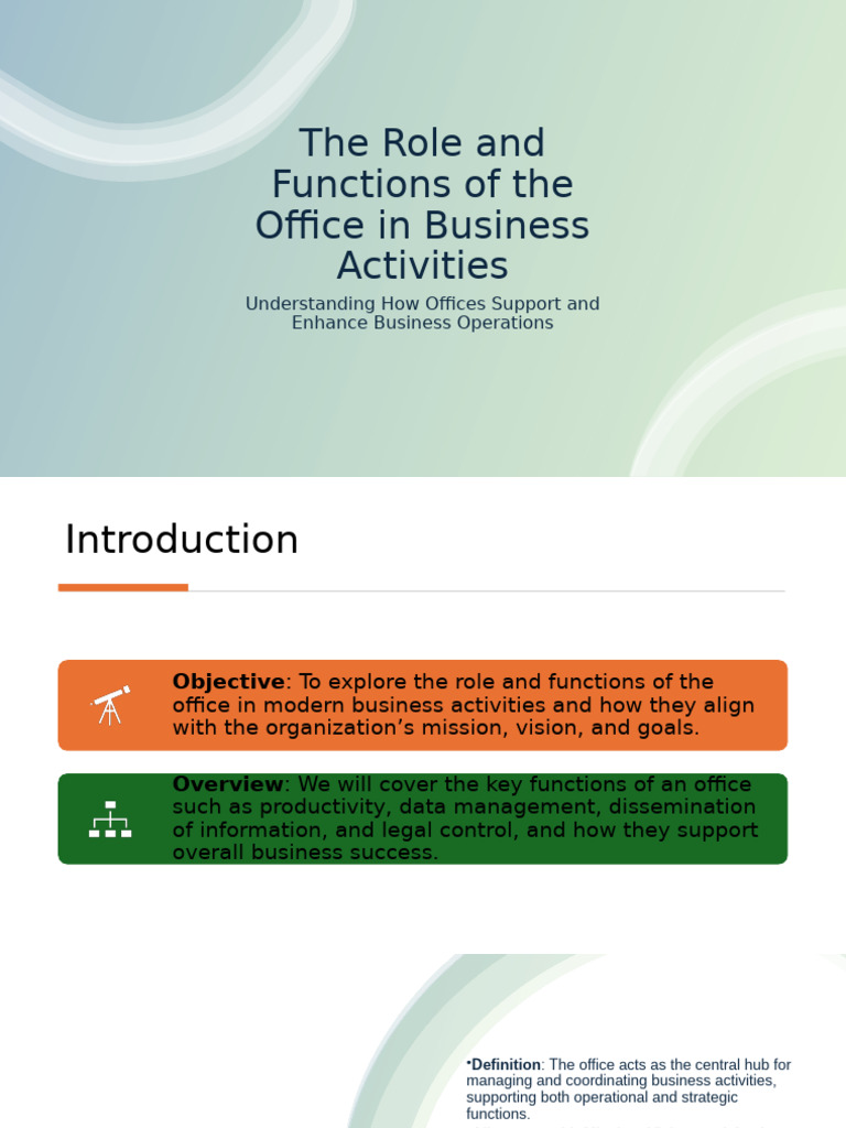 Office Functions in Business Operations | PDF | Regulatory Compliance ...