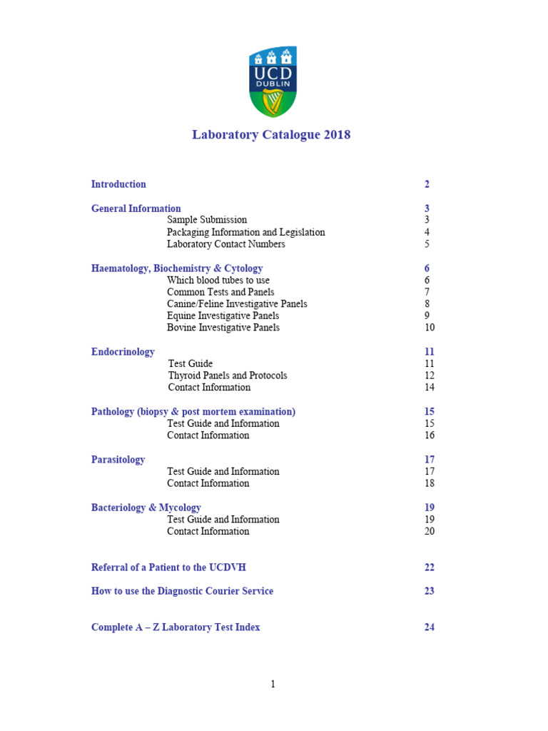 UCD Veterinary Diagnostic Lab Guide | PDF | Pathology | Medical Diagnosis