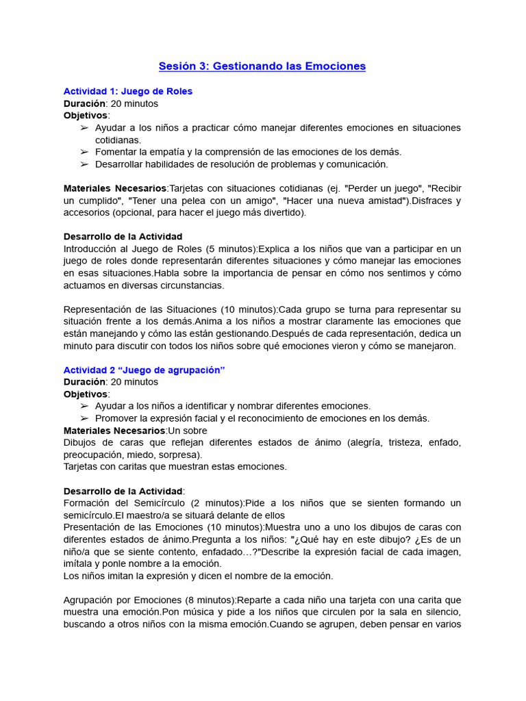 Gestión Emocional para Niños | PDF | Las emociones | Ira