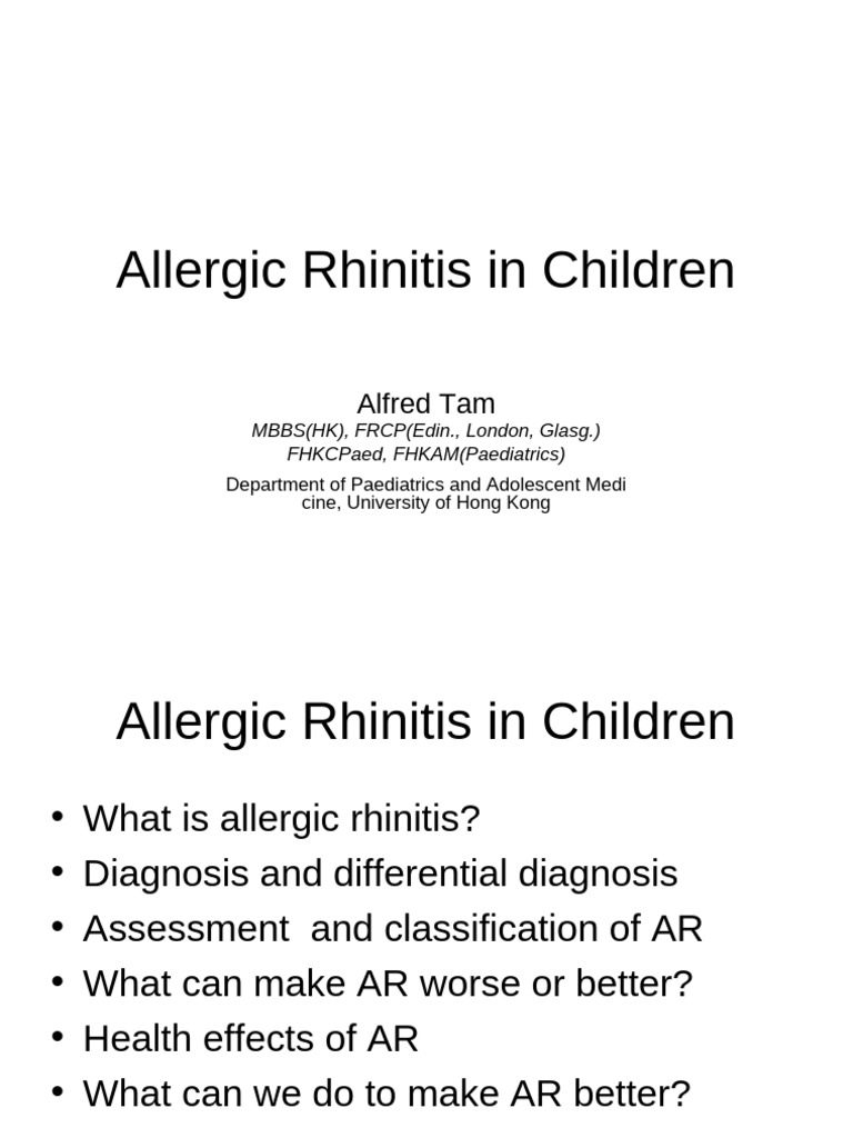 Allergic Rhinitis in Children Hanoi | PDF | Allergy | Asthma