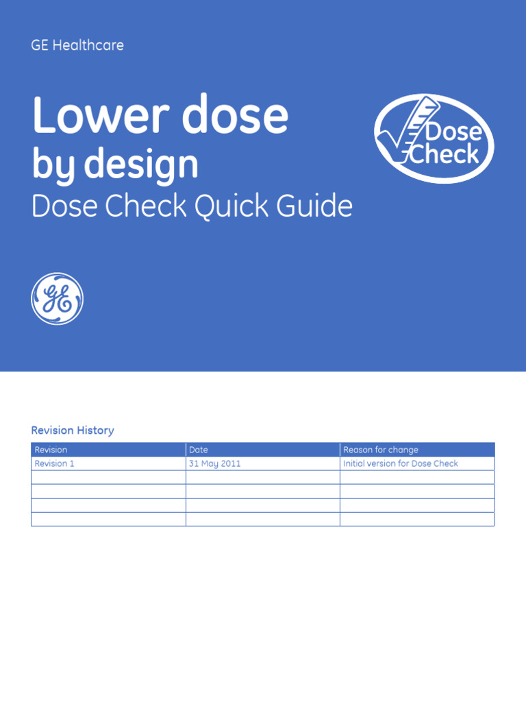 Dose Check Quick Guide for GE Healthcare | PDF | User (Computing ...
