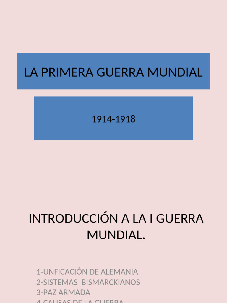 Causas y Contexto de la I Guerra Mundial | PDF | imperio Alemán ...
