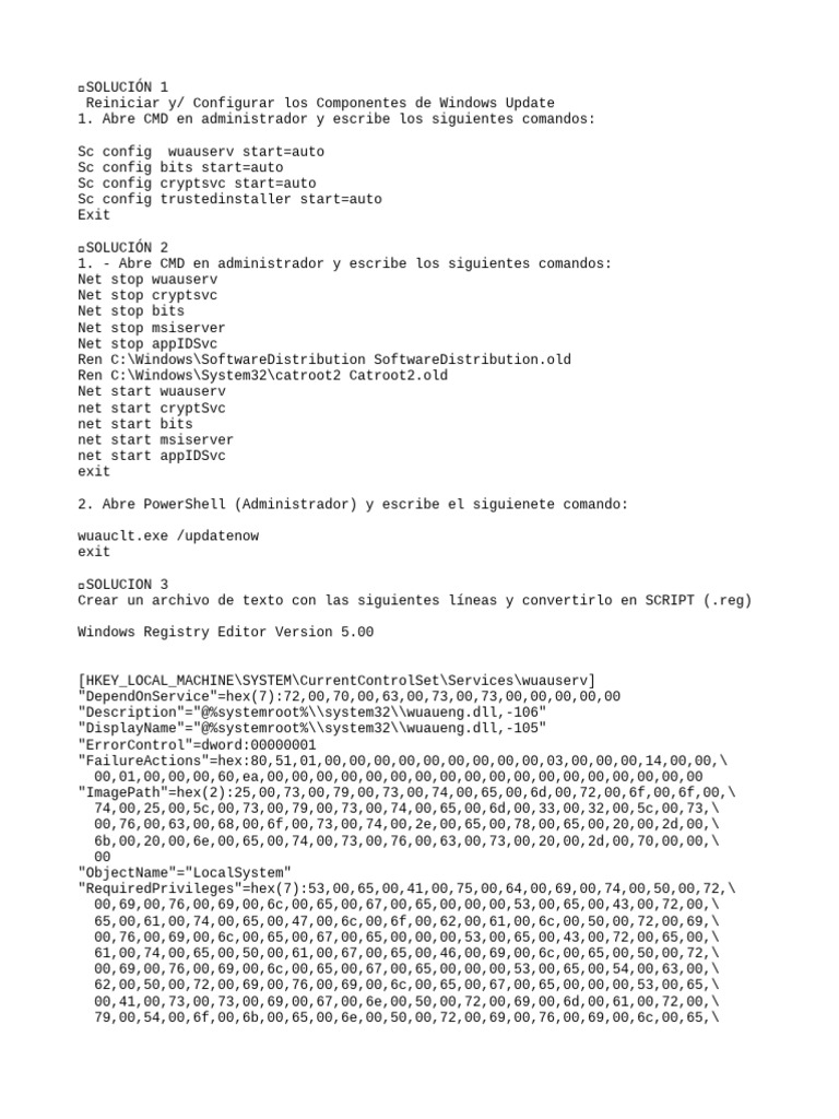 Soluciones para Windows Update | PDF | Windows Registry | Computing