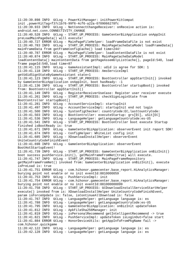GameCenter Application Startup Logs | PDF | Cyberspace | Software ...