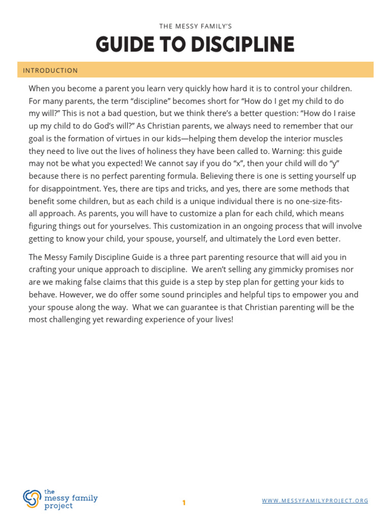 MFP+Guide+to+Discipline+Part+1 | PDF | Marriage | Disciplines