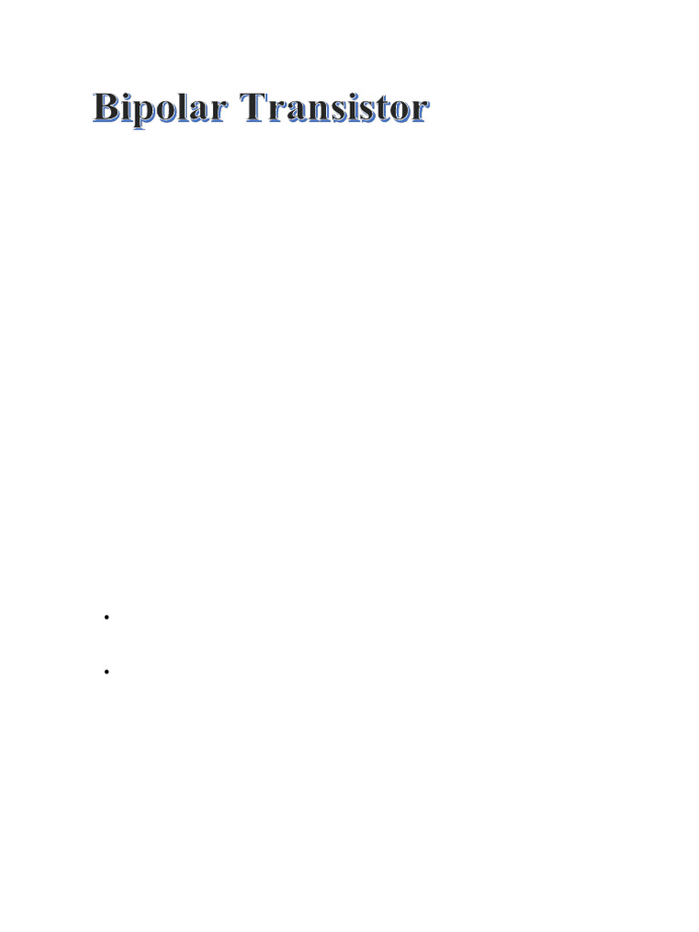 Bipolar Transistor Pdf Bipolar Junction Transistor P N Junction