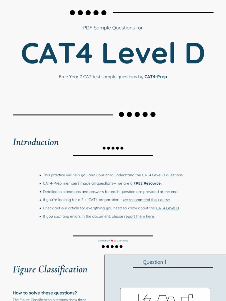 YEAR 7 CAT TEST SAMPLE QUESTIONS PDF visual data 5