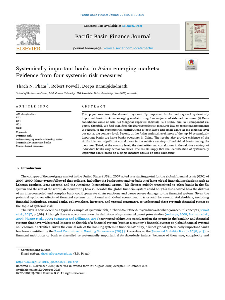 srisk1 | PDF | Systemic Risk | Banks