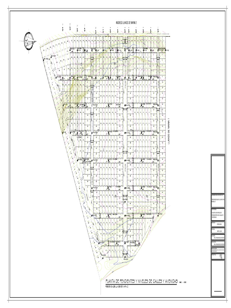Plano de Niveles y Pendientes de Calles y Avenidas Llama 2 | PDF
