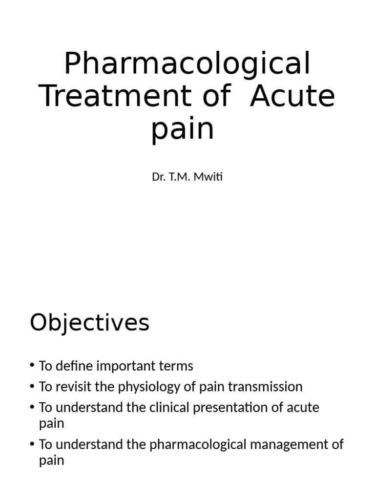 Acute Pain Pharmacological Management | PDF | Nonsteroidal Anti ...