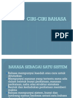 Ciri-Ciri Bahasa