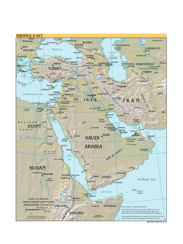 Middle East Geographic Overview Map | PDF | Persian Gulf | Arabian ...