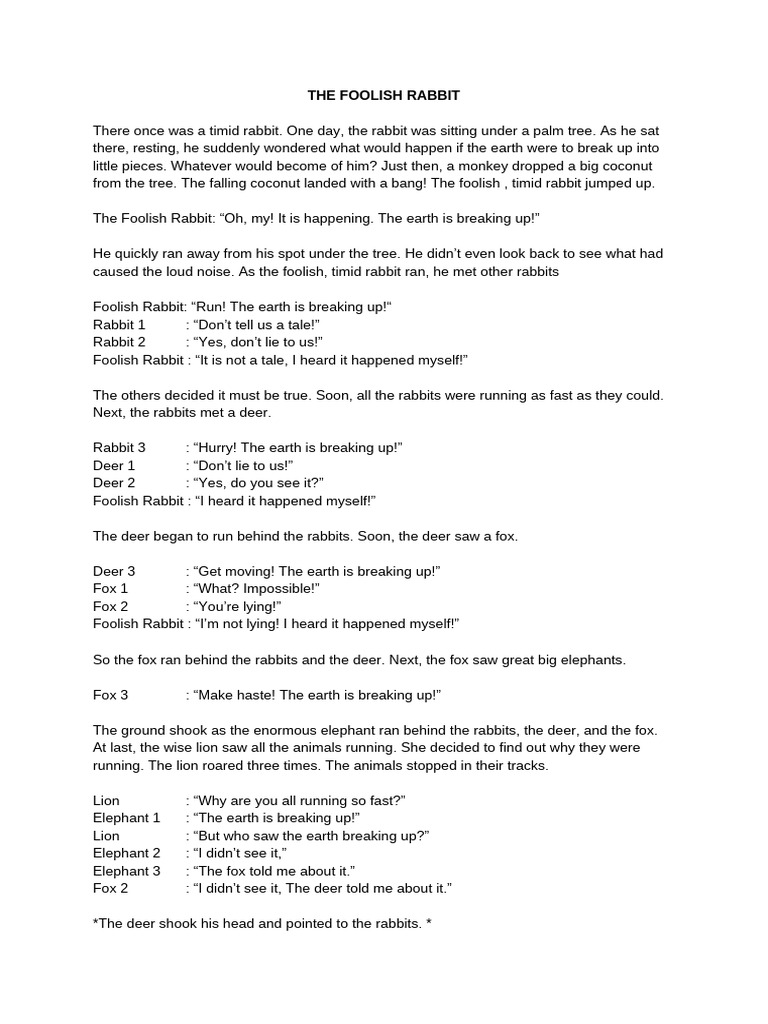 The Foolish Rabbit | PDF