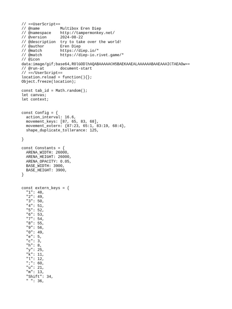 Diep.io Multibox Script Configuration | PDF | Computer Programming