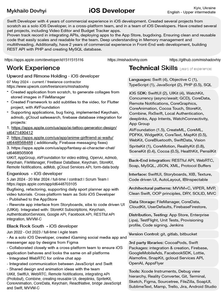 Cv ios dovhyi pdf ios swift programming language 