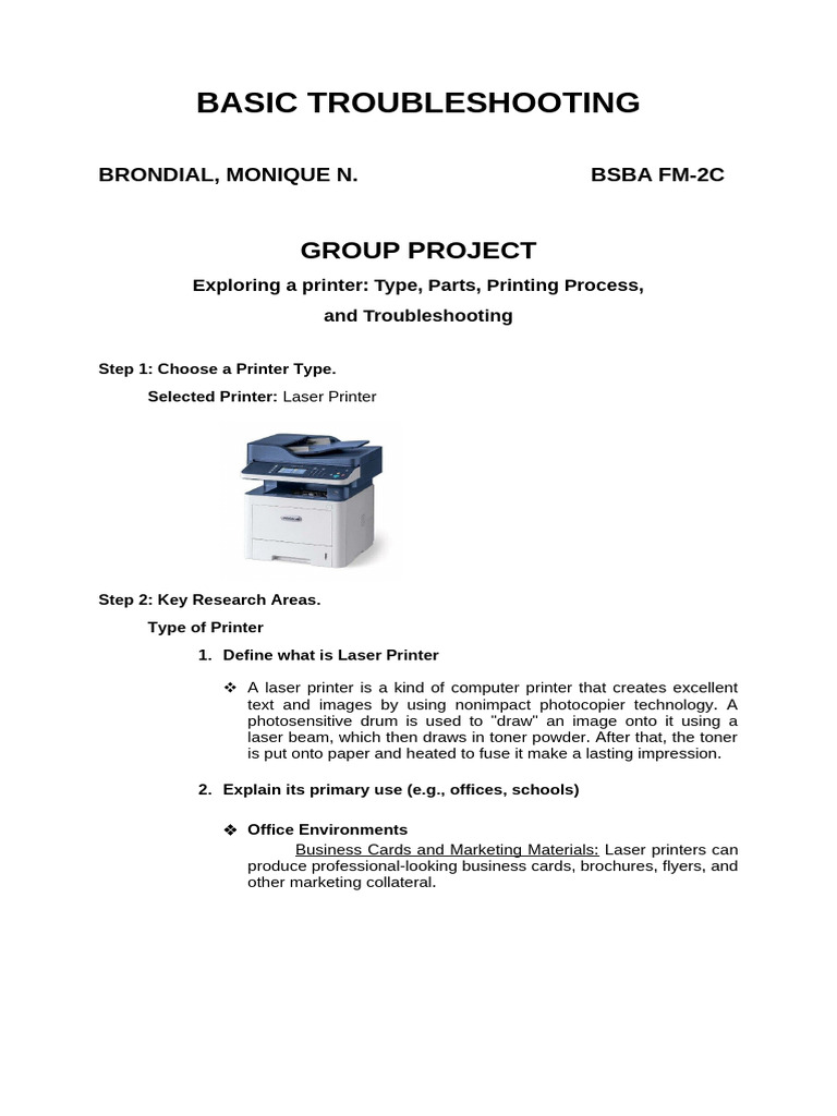 Laser Printer Guide: Types & Troubleshooting | PDF | Printer (Computing ...