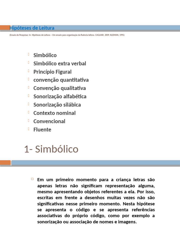 Hipóteses de Leitura na Alfabetização | PDF | Escrita | Alfabeto
