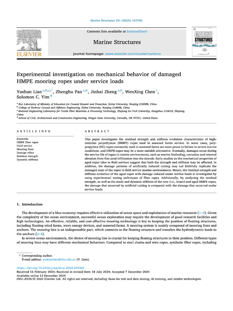 Experimental Investigation On Mechanical Behavior of Damaged | PDF