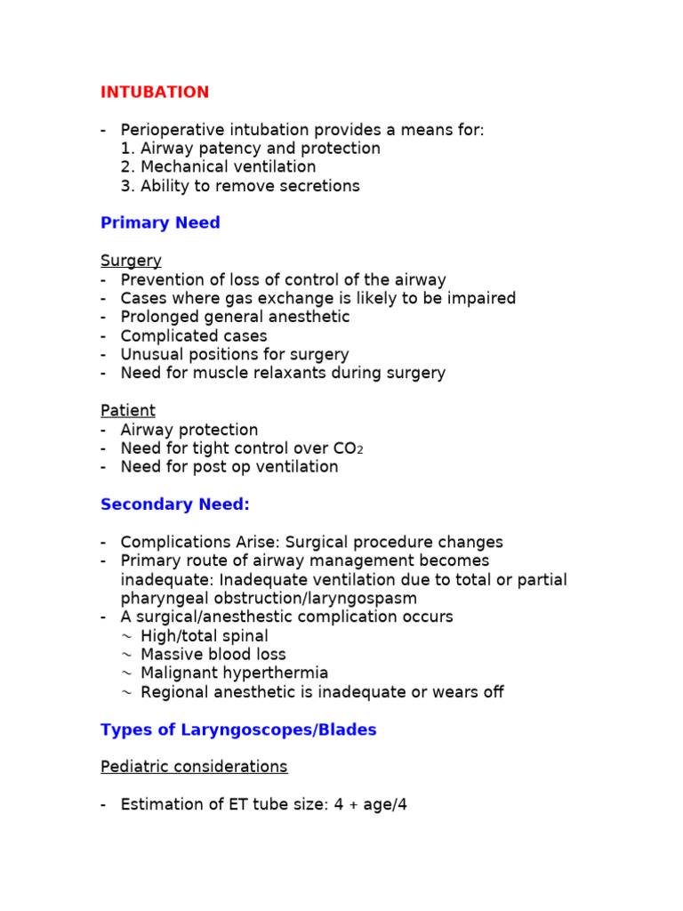 Intubation Pdf Anesthesia Clinical Medicine