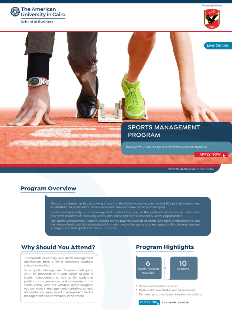 Sports Management Program Overview | PDF | Marketing | Learning