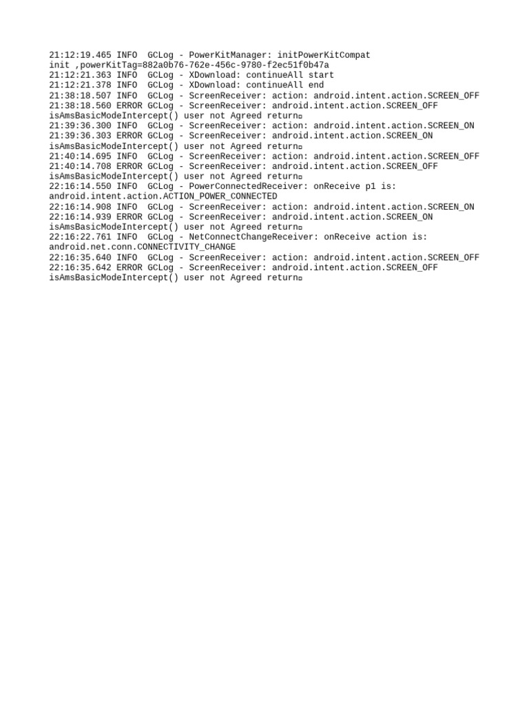 Android Screen Receiver Log Errors | PDF