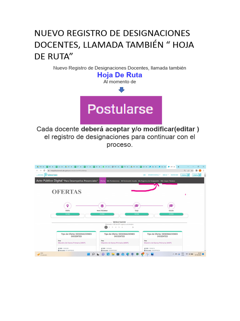 Nuevo Registro de Designaciones Docentes | PDF