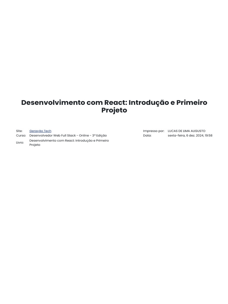 Introdução ao React com Vite | PDF | Aplicativo para celular | Script Java