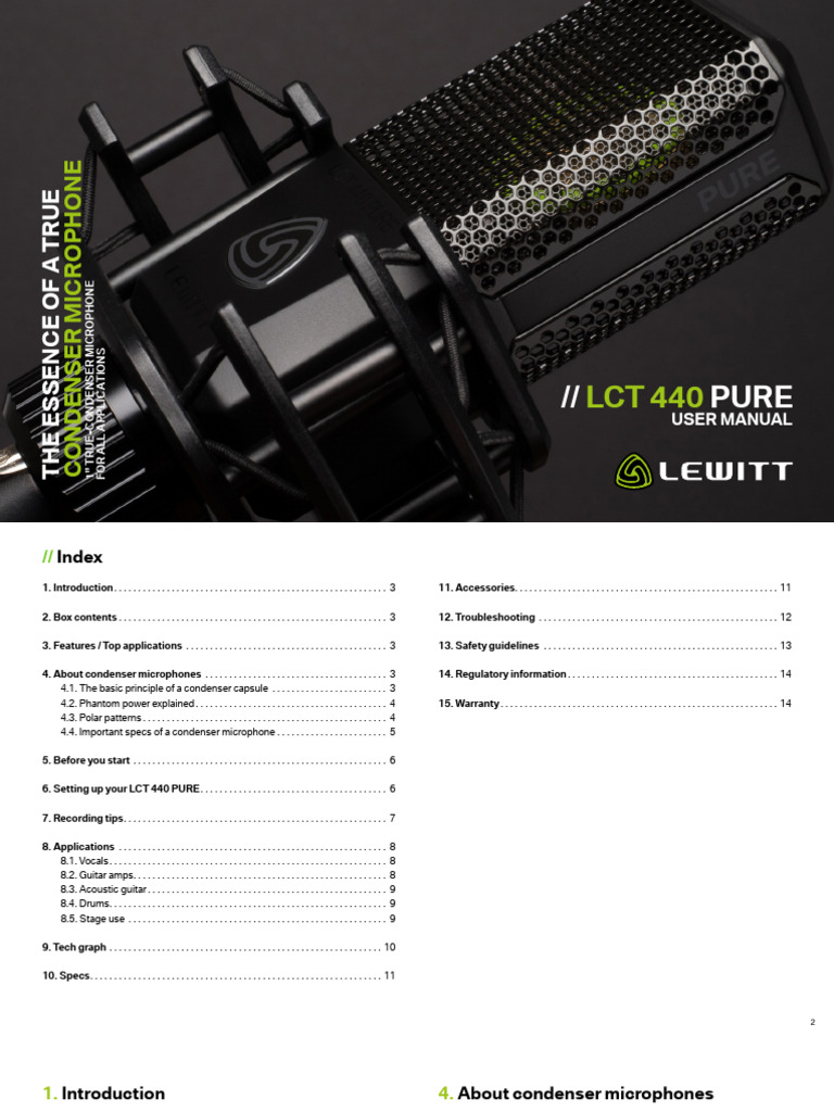 LCT 440 PURE Frequency Response Guide | PDF | Microphone | Decibel
