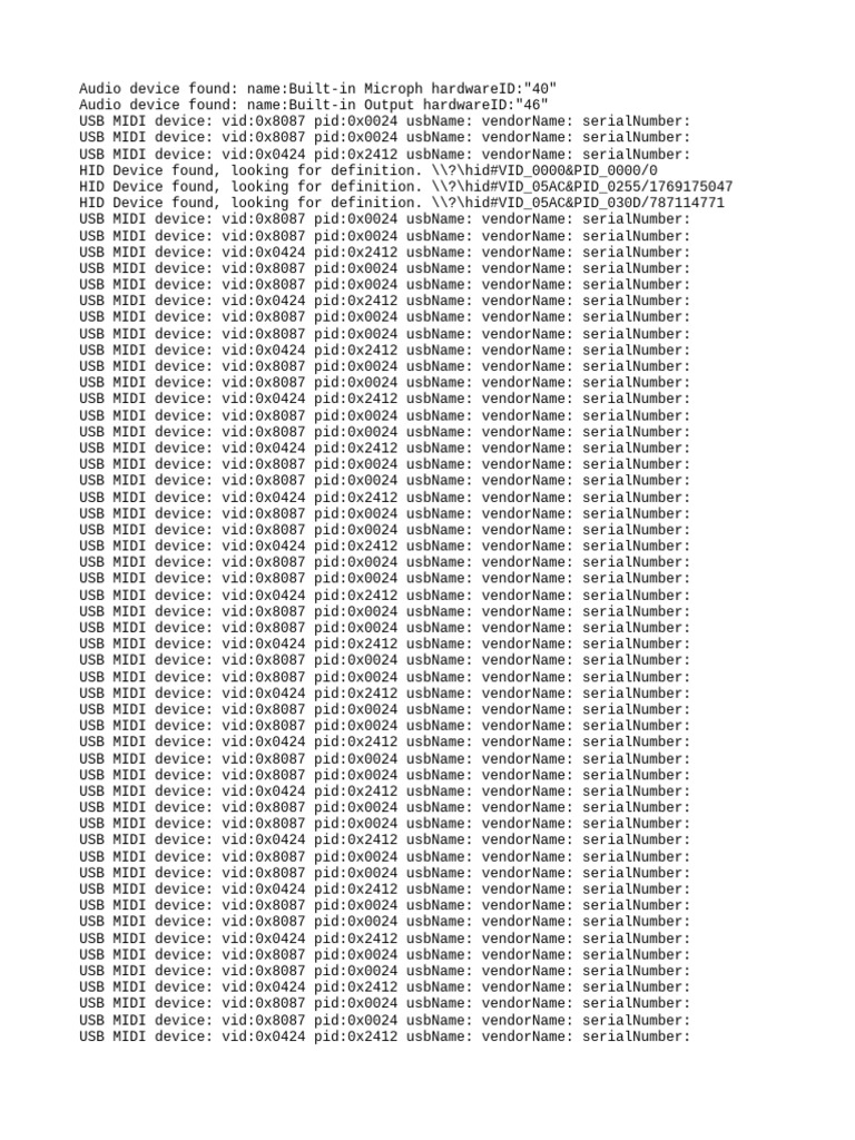 USB and Audio Device Detection Logs | PDF | Usb | Sound Technology