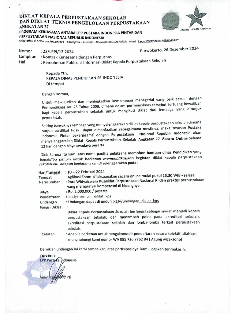 Diklat Kepala Perpustakaan Sekolah PDF