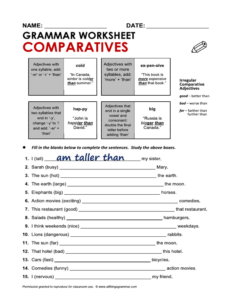Comparatives 1 | PDF